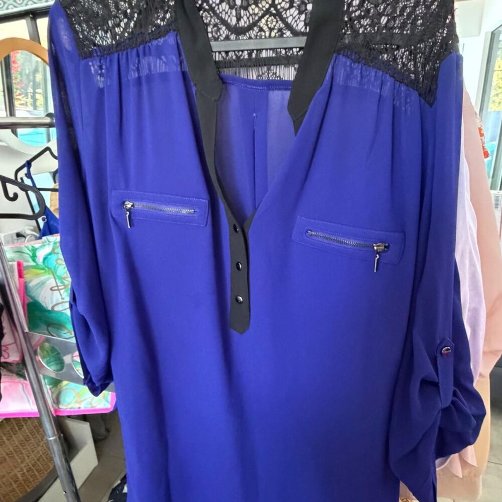 My-michelle Women's Blue and Purple Blouse